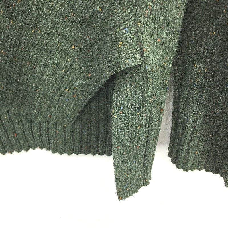 Regatta Khaki Green Fleck V Neck Knit Cotton Blend Jumper Ladies Sz 10 NEW