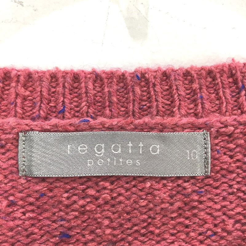 Regatta Pink Fleck V Neck Knitted Cotton Blend Jumper Ladies Size 10 NEW