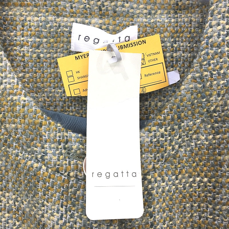 Regatta Teal & Mustard Tweed Knit Fully Lined Jacket Ladies Size 10 NEW