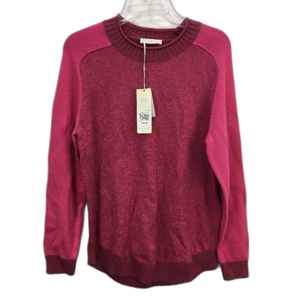 Regatta Ruby Pink Small Gauge Ribbed Knit Tableline Jumper Ladies Sz 10 NEW