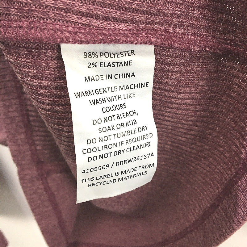 Regatta Aubergine Ribbed Slim Fit Long Sleeve Top Ladies Size 10 NEW