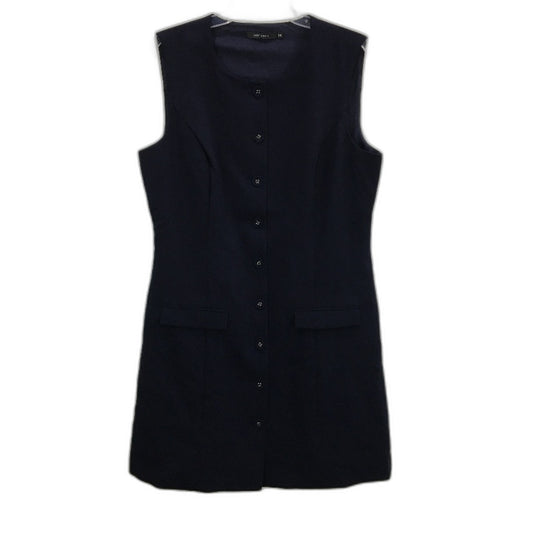 Portmans Navy Blue Button Up Fully Lined Sleeveless Dress Ladies Size 14 NEW