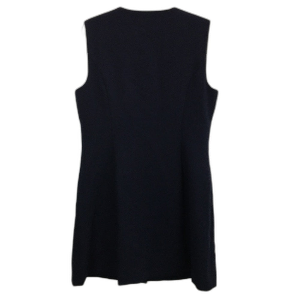 Portmans Navy Blue Button Up Fully Lined Sleeveless Dress Ladies Size 14 NEW