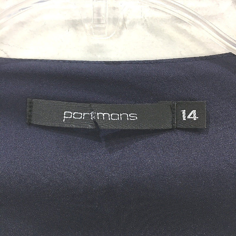 Portmans Navy Blue Button Up Fully Lined Sleeveless Dress Ladies Size 14 NEW