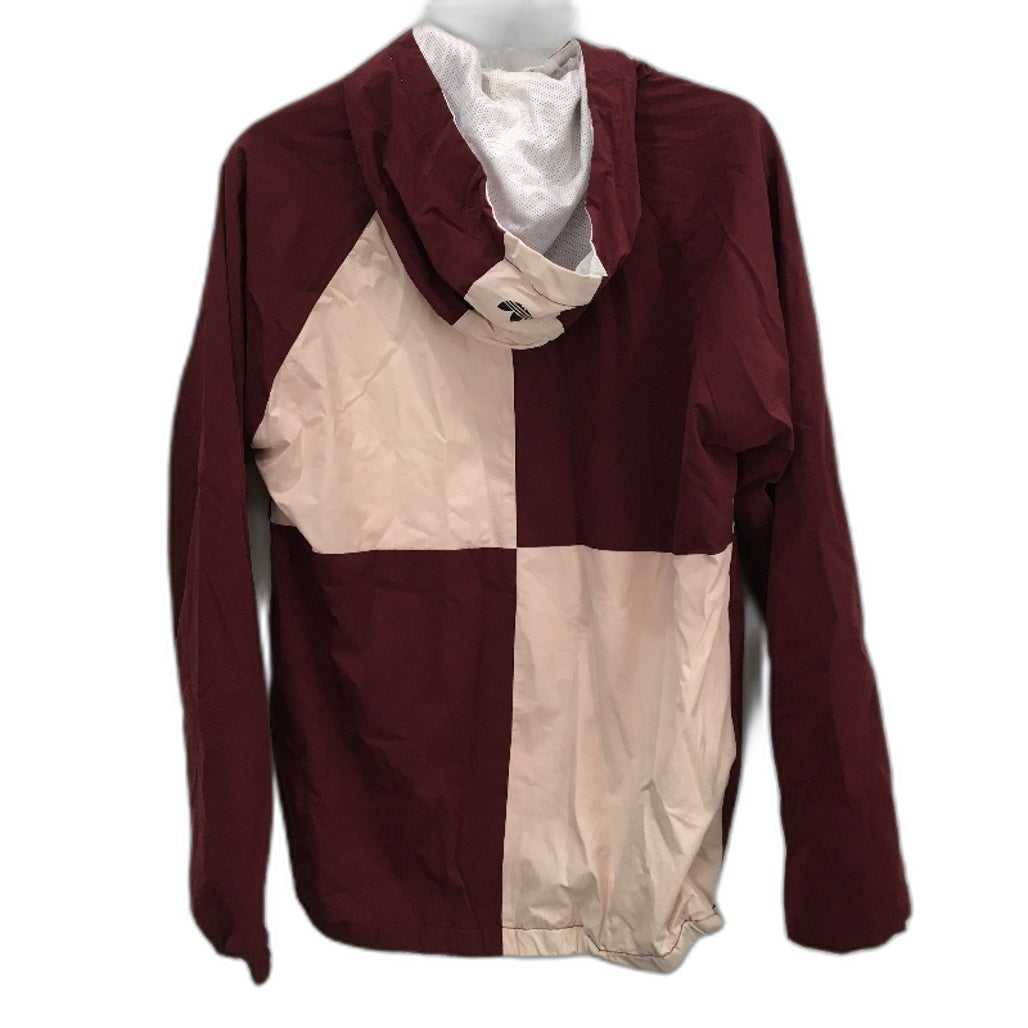 Adidas Burgandy & Pink Lightweight Windbreaker Hooded Jacket Unisex Size L