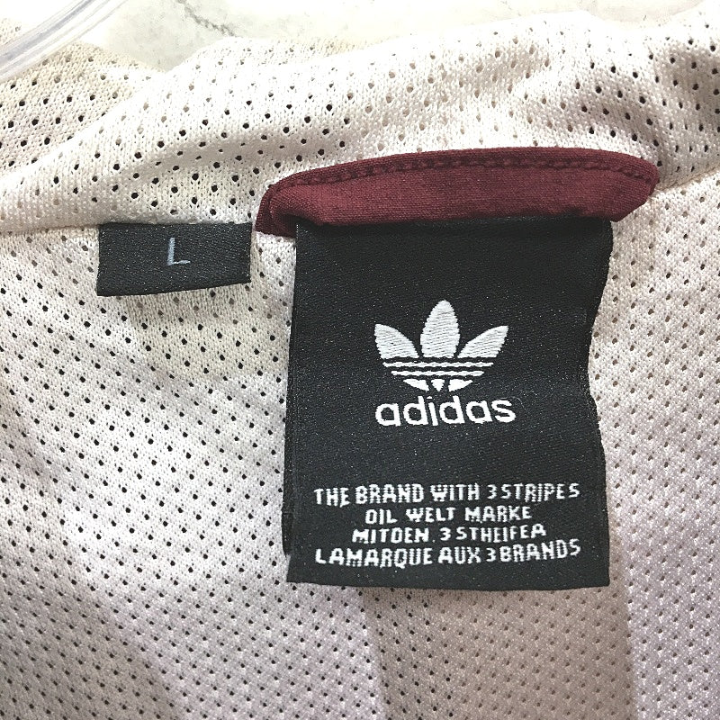 Adidas Burgandy & Pink Lightweight Windbreaker Hooded Jacket Unisex Size L