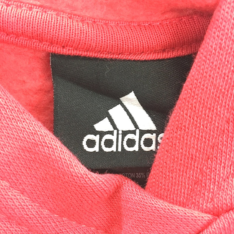 Adidas Hot Pink Cotton Blend Slim Fit Front Logo Hooded Jumper Ladies Size 14