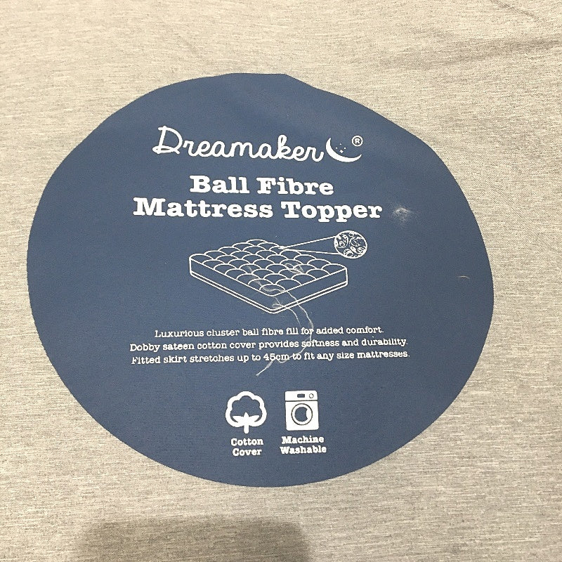 Dreamaker Ball Fibre Machine Washable Mattress Topper DOUBLE Size NEW