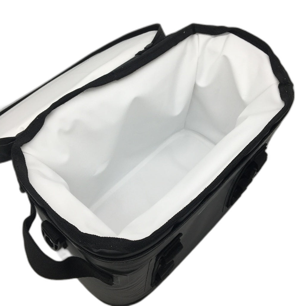 Outdoors Adventurer Water Resistant Insulated Black 12 Can Cooler Bag & Strap