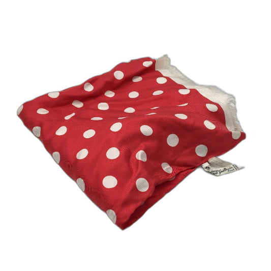VINTAGE Marcel Guillemin Les Escharpes De French Made Silk Red Polka Dot Scarf