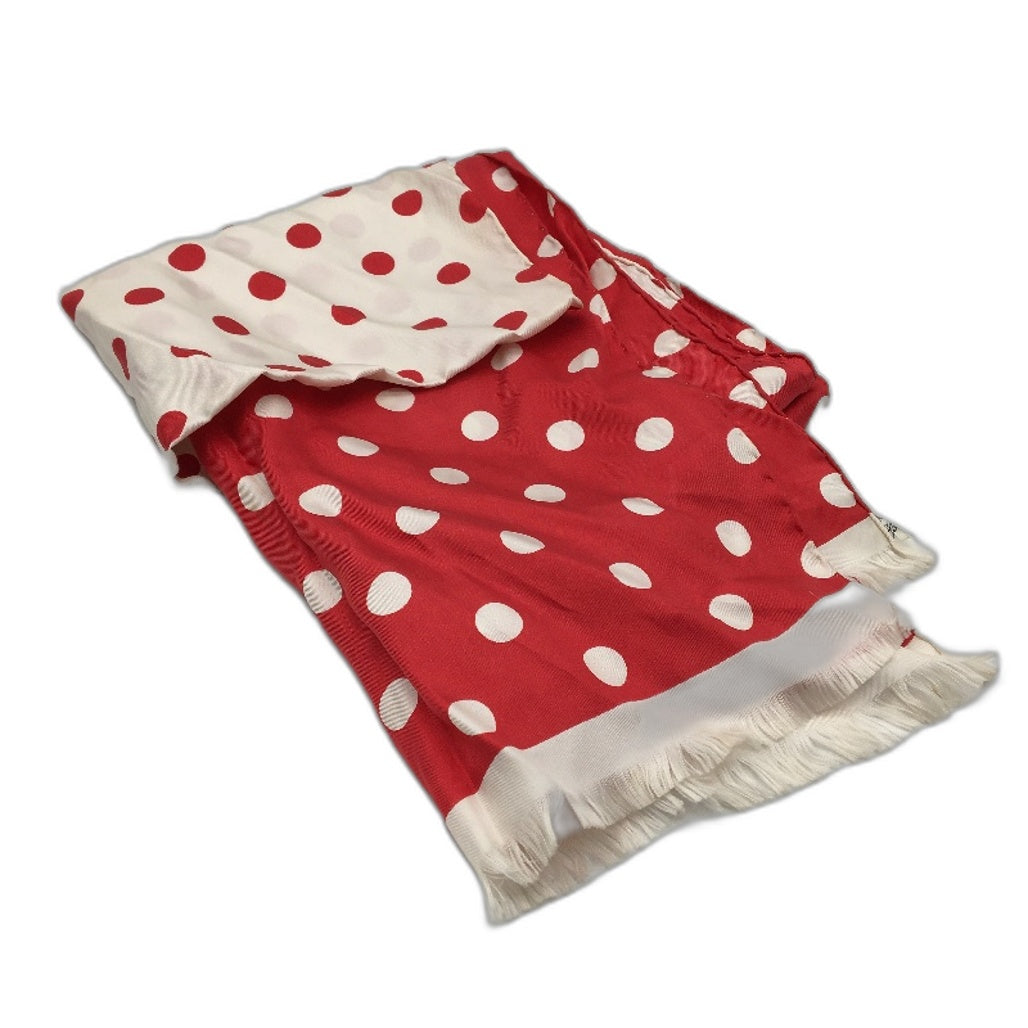 VINTAGE Marcel Guillemin Les Escharpes De French Made Silk Red Polka Dot Scarf