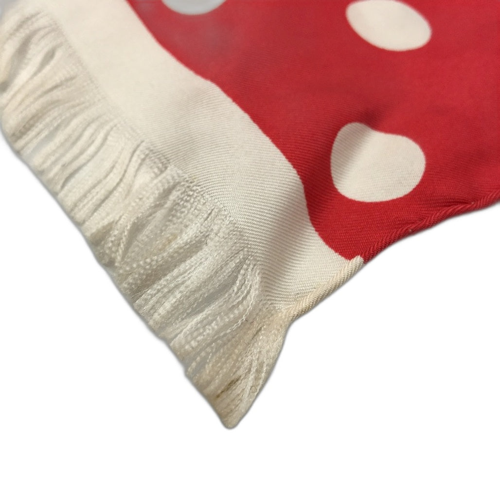 VINTAGE Marcel Guillemin Les Escharpes De French Made Silk Red Polka Dot Scarf
