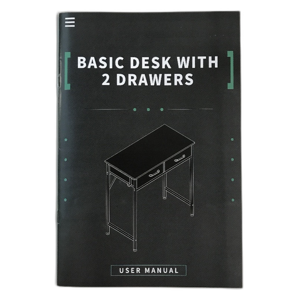 ODK Small 32 Inch Basic Desk With 2 Drawers Headphone Hook White NEW