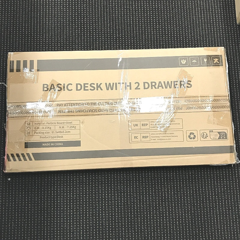 ODK Small 32 Inch Basic Desk With 2 Drawers Headphone Hook White NEW