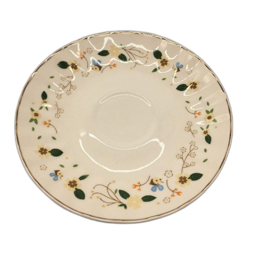 Bees and Flowers Vintage Turkish Style Ceramic Coffee Cup with Saucer NEW