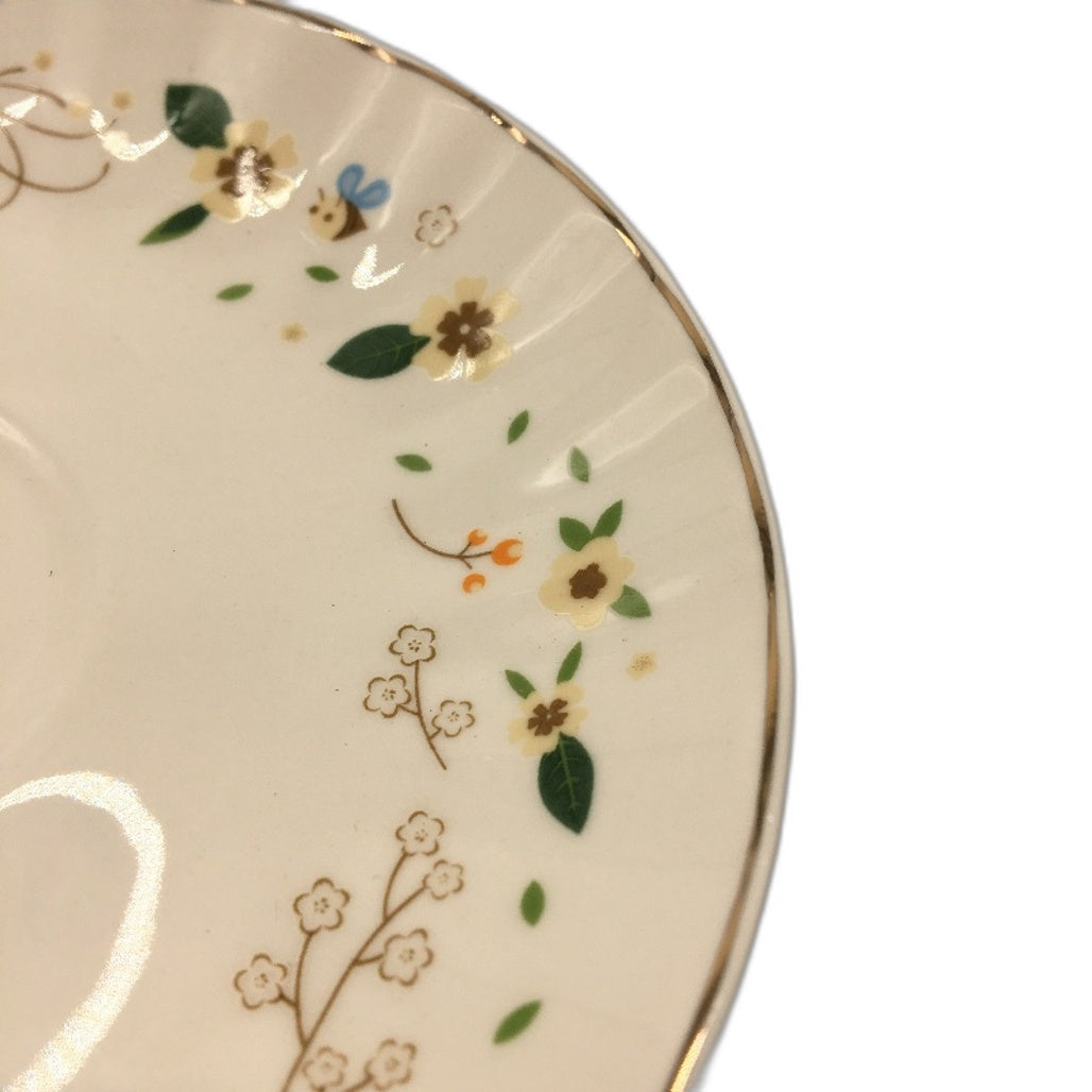 Bees and Flowers Vintage Turkish Style Ceramic Coffee Cup with Saucer NEW