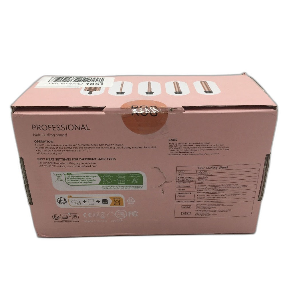 Bestope 5 in 1 3 Barrel Professional Hair Curling Crimper Wand in Rose Gold DEMO