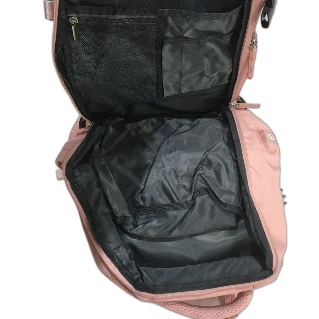 Multipurpose Outdoor Pink Travel Carry On Backpack with USB Charging Socket NEW