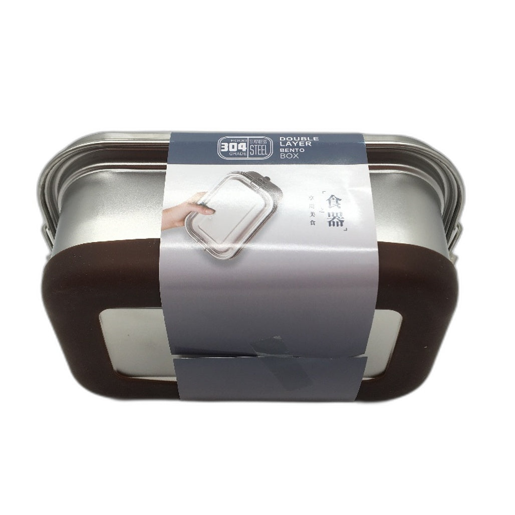 Lunbengo 8.7x5.5 Inch 500mL Metal Lunch Container and Dual Compartment NEW