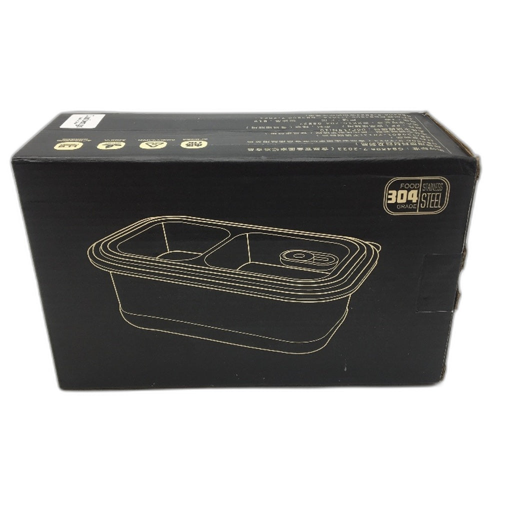 Lunbengo 8.7x5.5 Inch 500mL Metal Lunch Container and Dual Compartment NEW