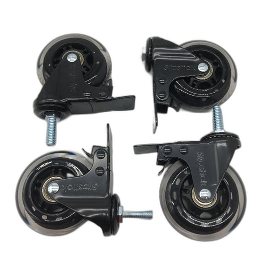 Slipstick 4 Rollerblade Wheels with 3/8 Inch Thread Break and Swivel Lock NEW