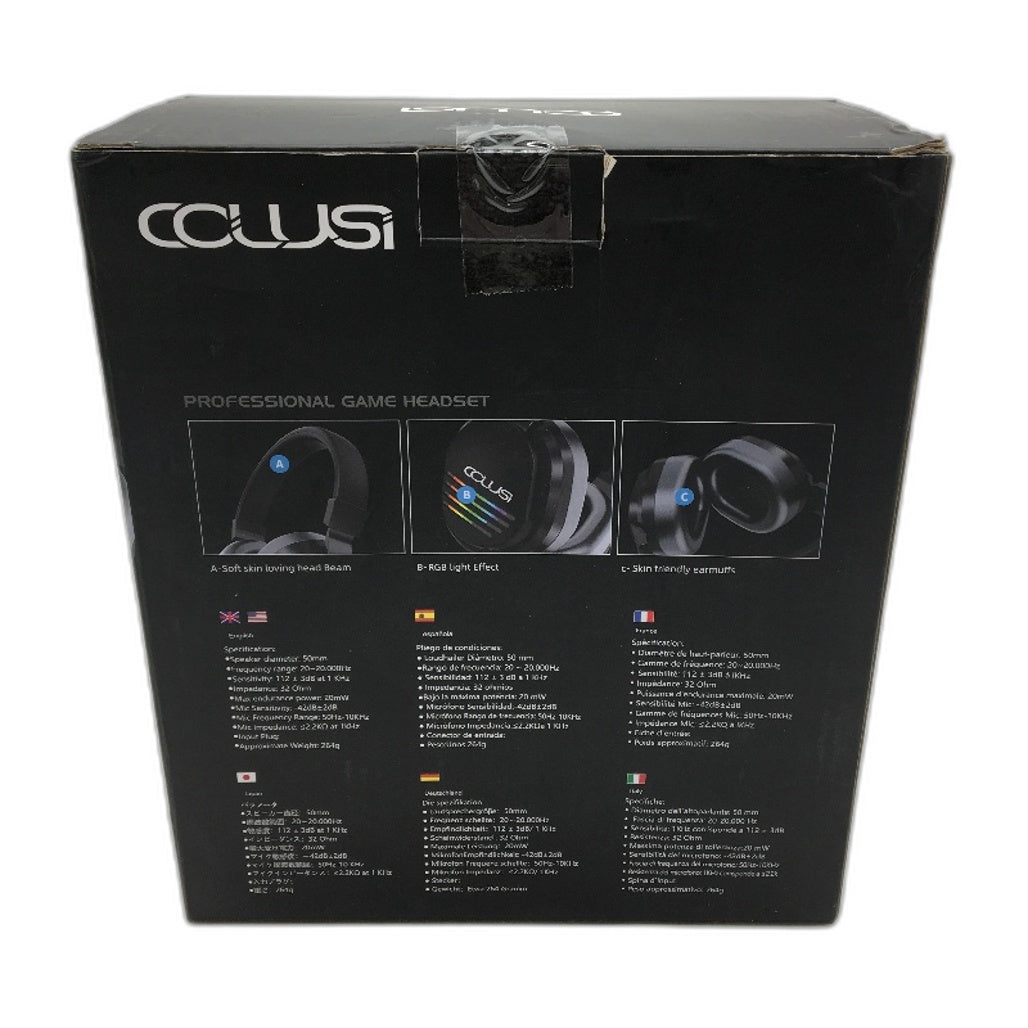 Colusi X09 RGB Light Noise Cancelling Wireless Gaming Headset in Black NEW