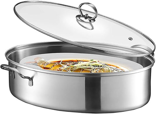 304 Silver Stainless Steel Multiuse 8Qt Fish Steamer and Soup Pot NEW