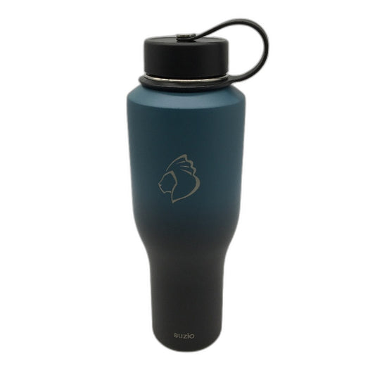 BUZIO 40oz Trophy Series Stainless Steel Water Bottle in Blue Black Ombre NEW