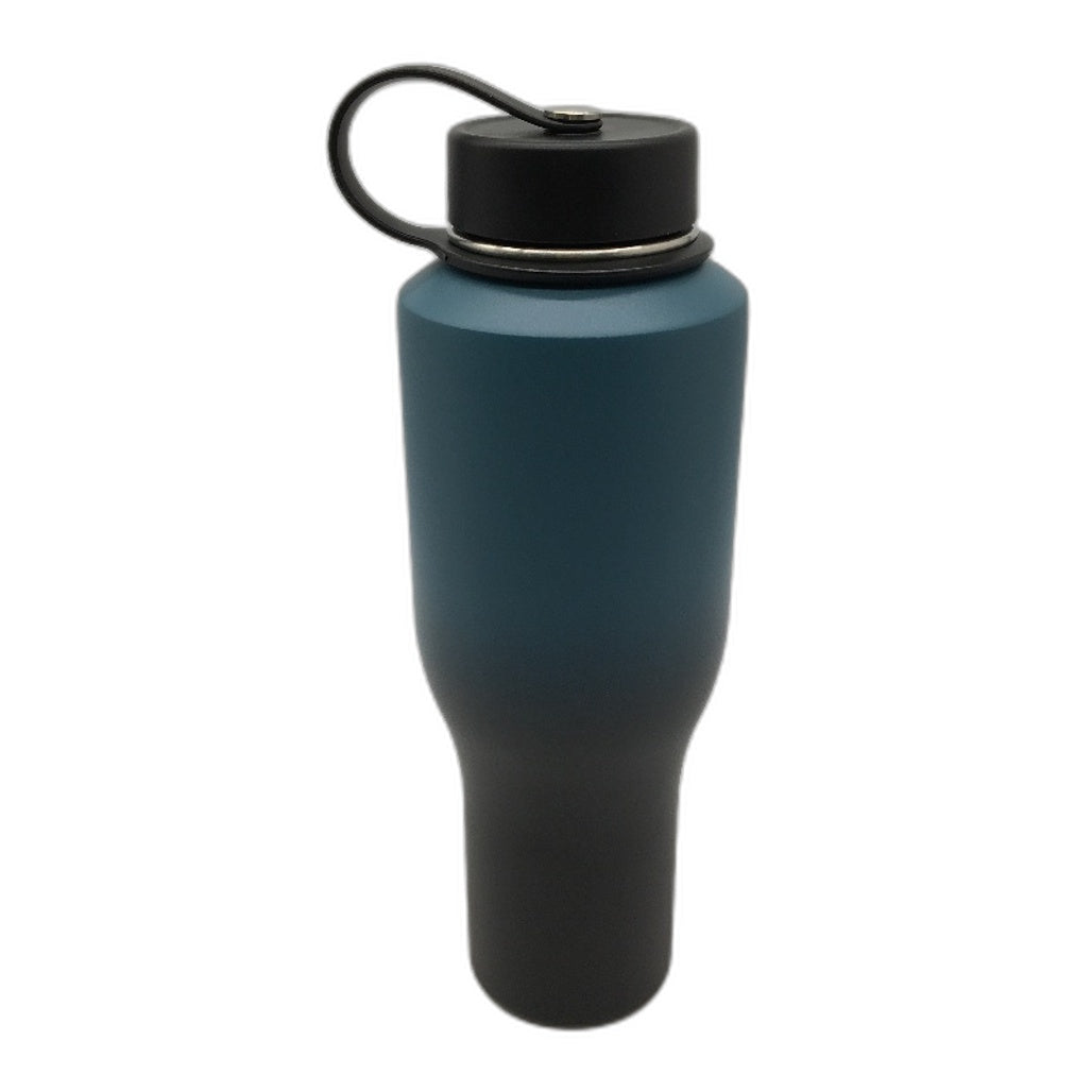 BUZIO 40oz Trophy Series Stainless Steel Water Bottle in Blue Black Ombre NEW