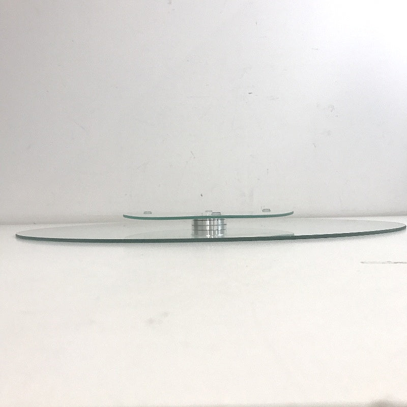 Clevinger 50cm Clear Tempered Glass with Aluminum Base 360 Lazy Susan NEW