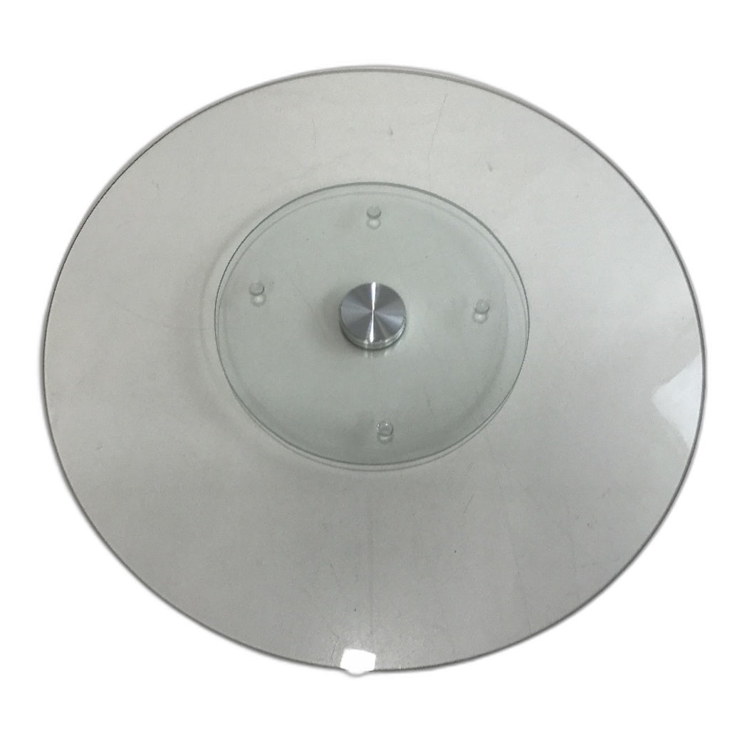 Clevinger 50cm Clear Tempered Glass with Aluminum Base 360 Lazy Susan NEW