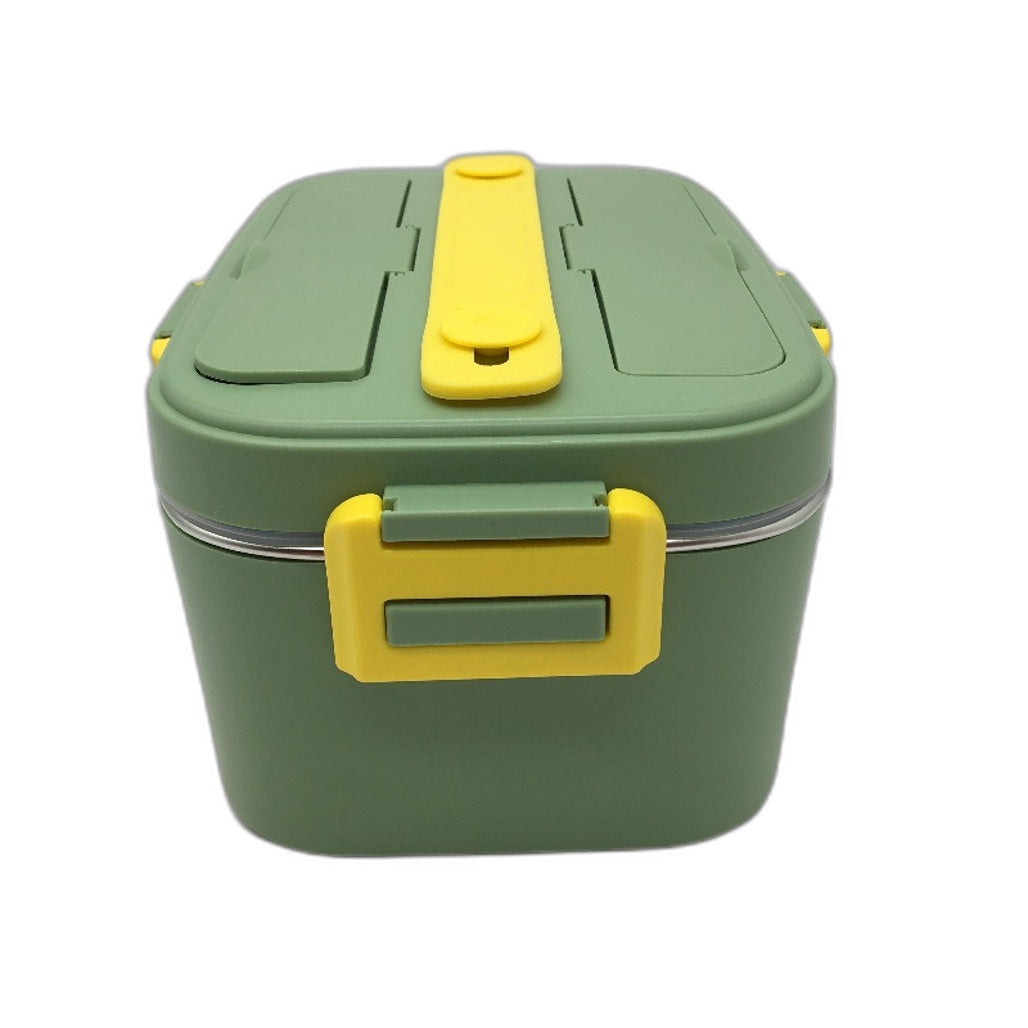 1.8L Electric 3 in 1 Food Warming Bentou Box with Lunch Bag in Green Yellow NEW