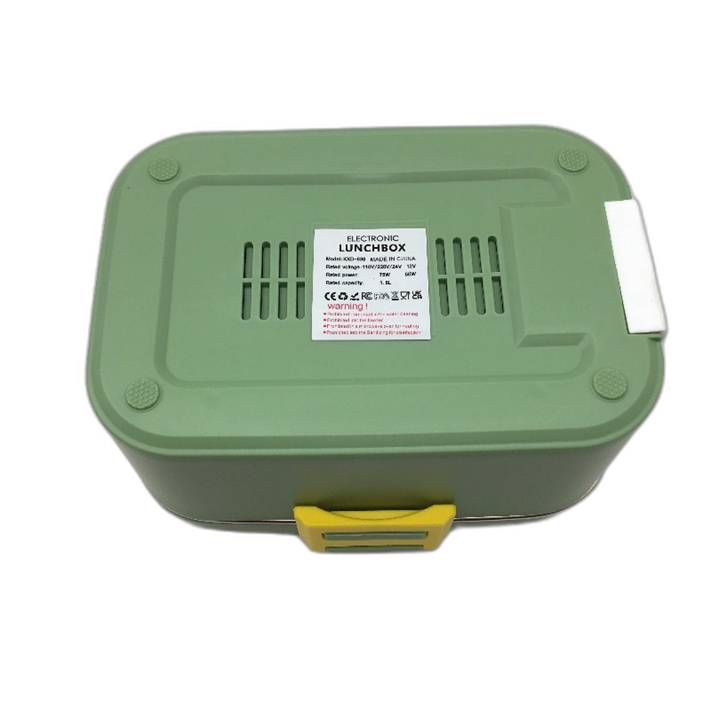 1.8L Electric 3 in 1 Food Warming Bentou Box with Lunch Bag in Green Yellow NEW