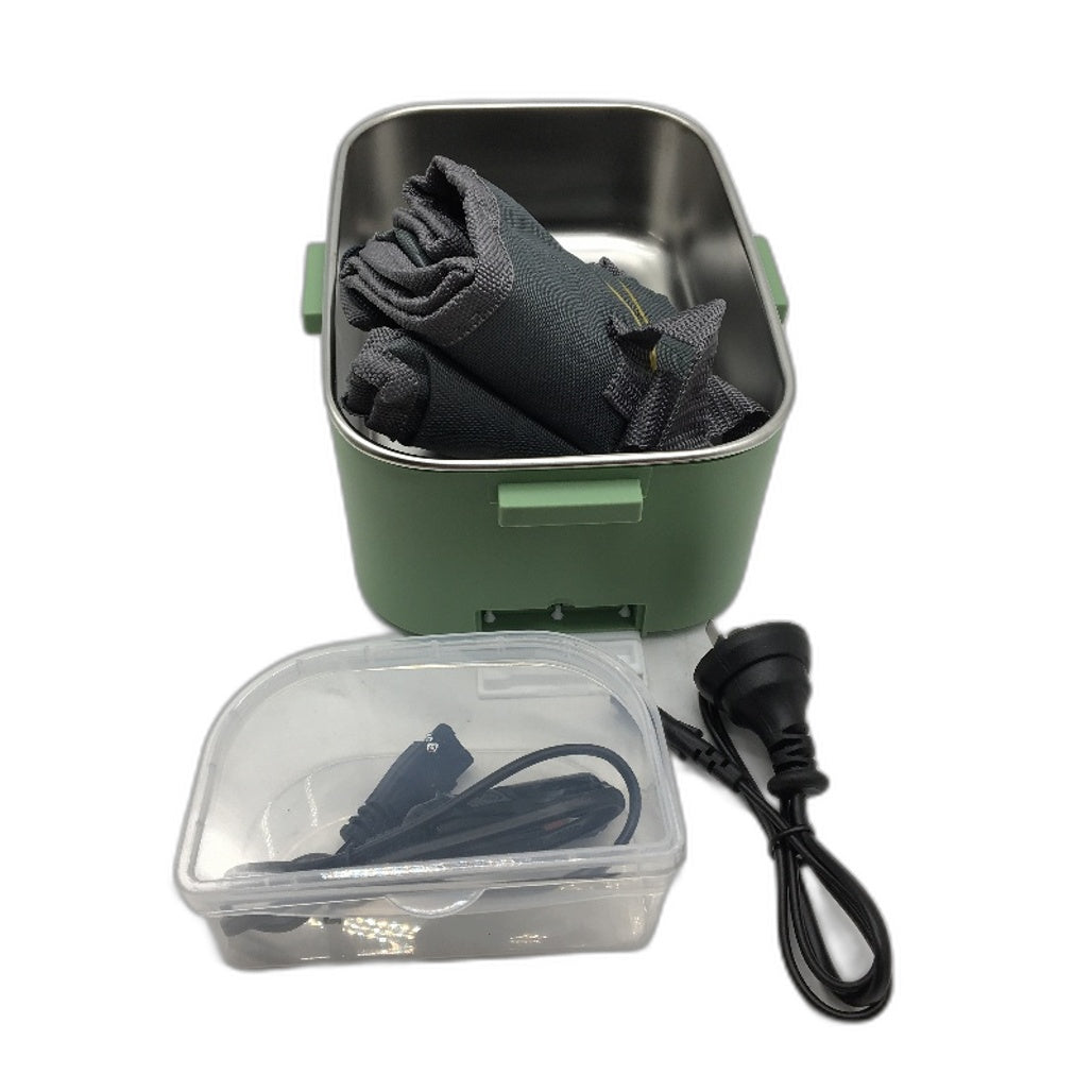 1.8L Electric 3 in 1 Food Warming Bentou Box with Lunch Bag in Green Yellow NEW
