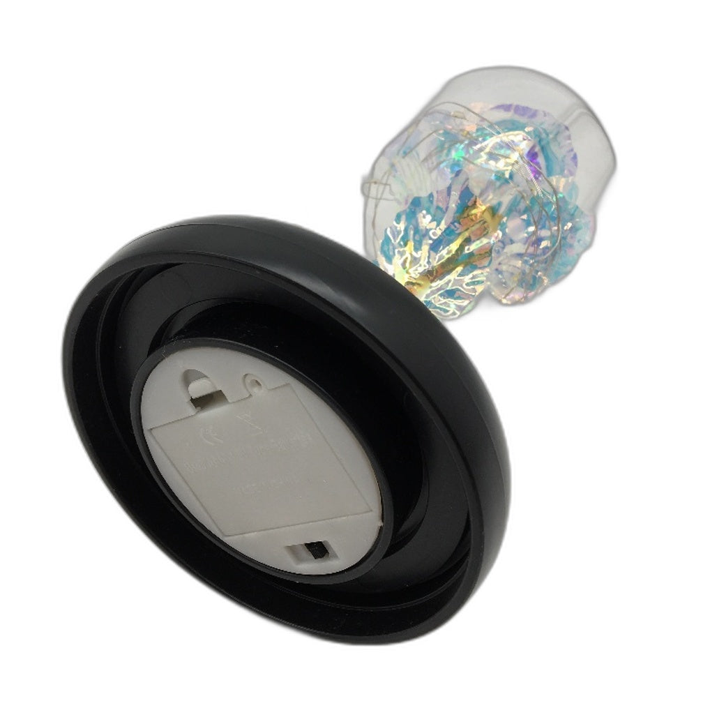 Crafttime Glass Dome Light Up Preserved Eternal Crystal White Rose NEW
