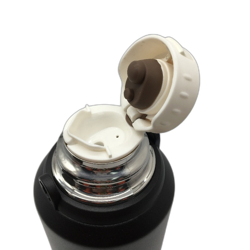 1.2L Stainless Steel Leakproof Vacuum Seal Water Bottle with Handle in Black NEW