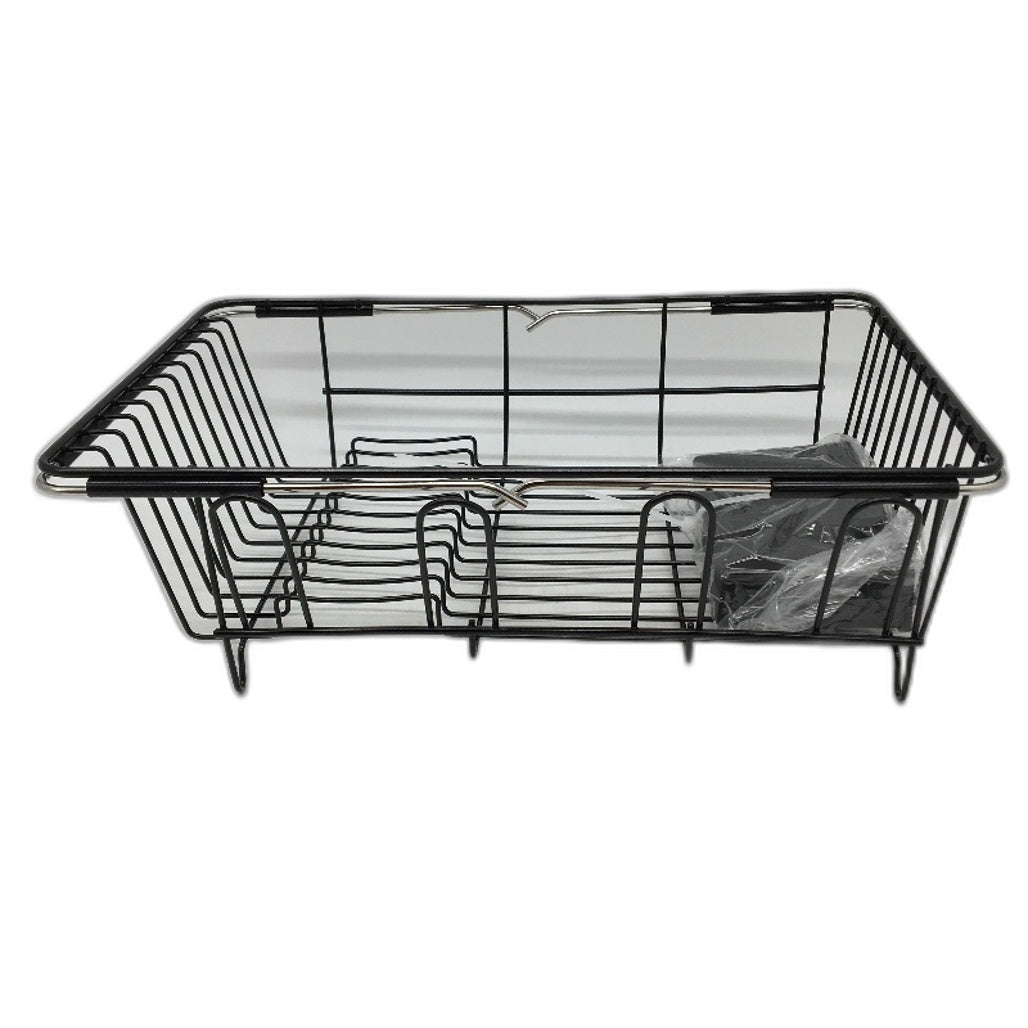 In Sink Stainless Steel Dish Drying Rack in Black with Support Bars NEW