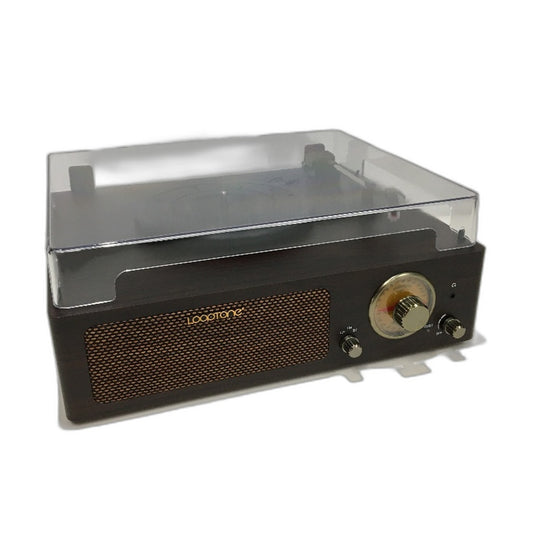 Looptone DS-215RBB Bluetooth In and Out Turntable with FM Radio in Brown DEMO