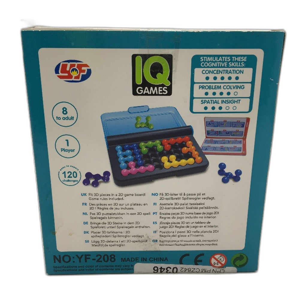 YF-208 10 Piece IQ Games 1 Player 120 Challenge Shape Fit Puzzle Game DEMO