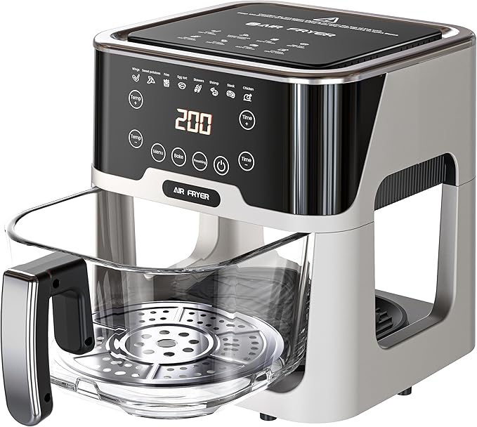 Billord 5.2L Digital Air Fryer with Clear Glass Pot Multifunctional Cooker DEMO
