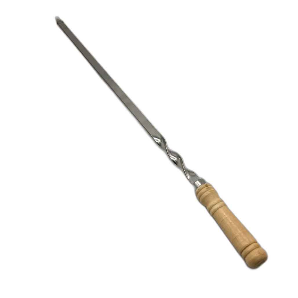 Antallcky 12 Pack 23.5 Inch BBQ Stainless Steel Skewers with Wooden Handle NEW
