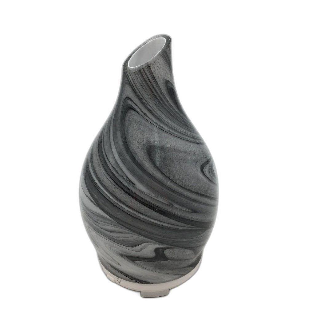 Essential Oil DIffuser Grey Wave Aromatherapy 120ml Glass Cool Mist Night Light