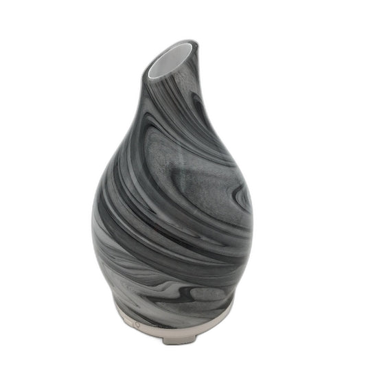 Essential Oil DIffuser Grey Wave Aromatherapy 120ml Glass Cool Mist Night Light