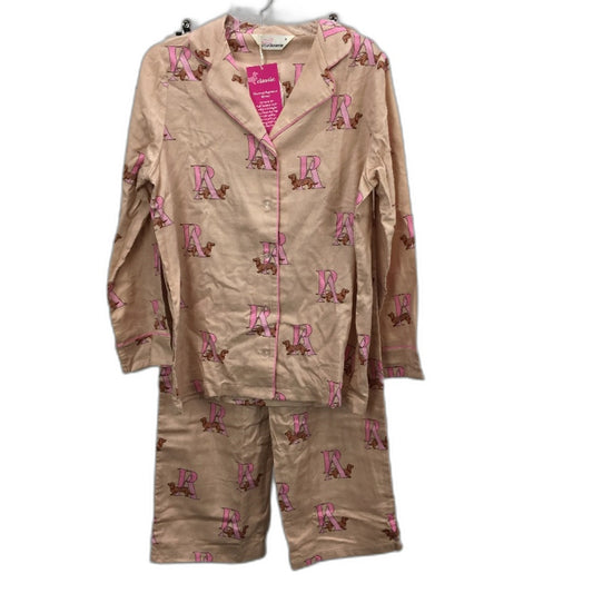 Peter Alexander Logo Patterned Long Sleeve Bamboo PJ Set Ladies Size Small NEW