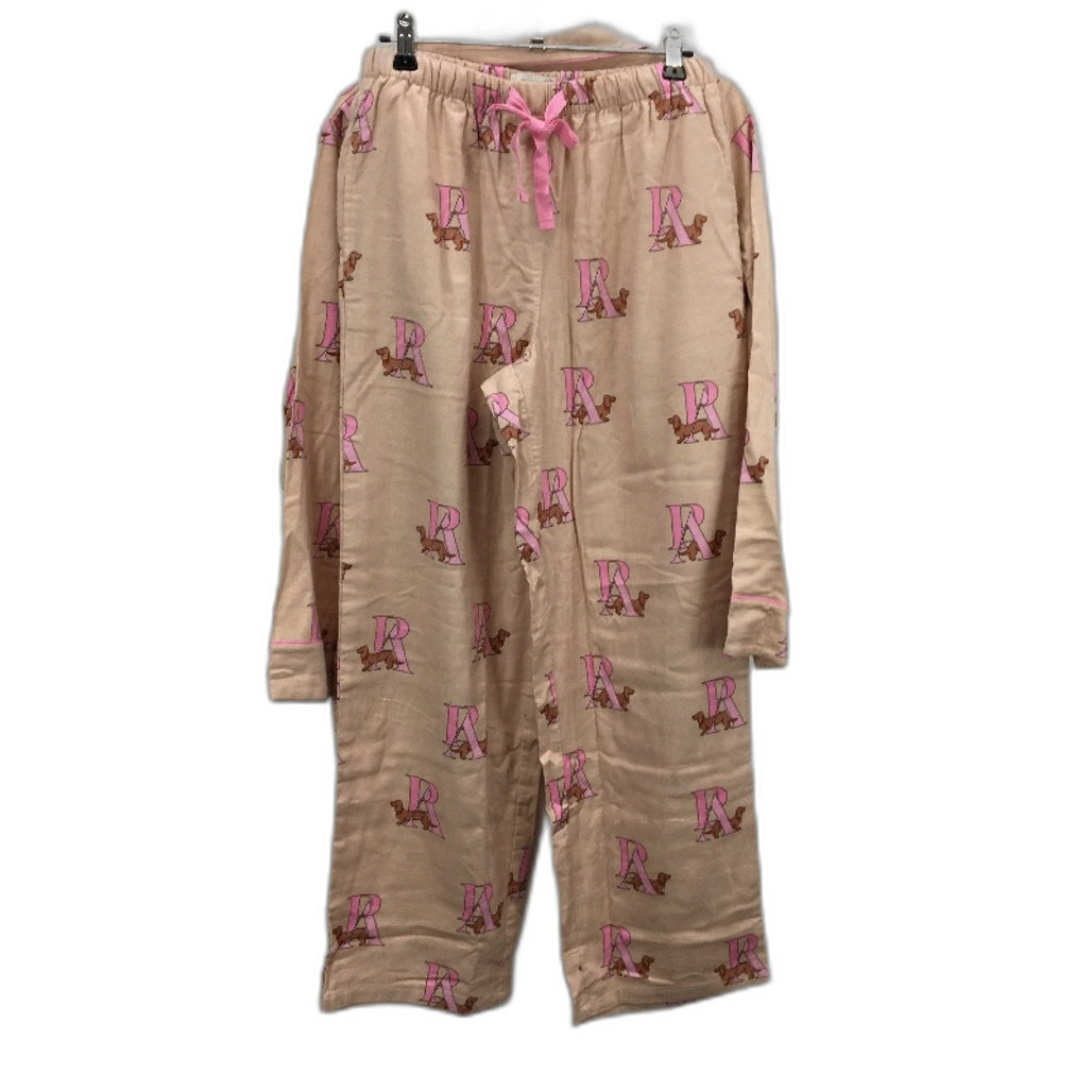 Peter Alexander Logo Patterned Long Sleeve Bamboo PJ Set Ladies Size Small NEW