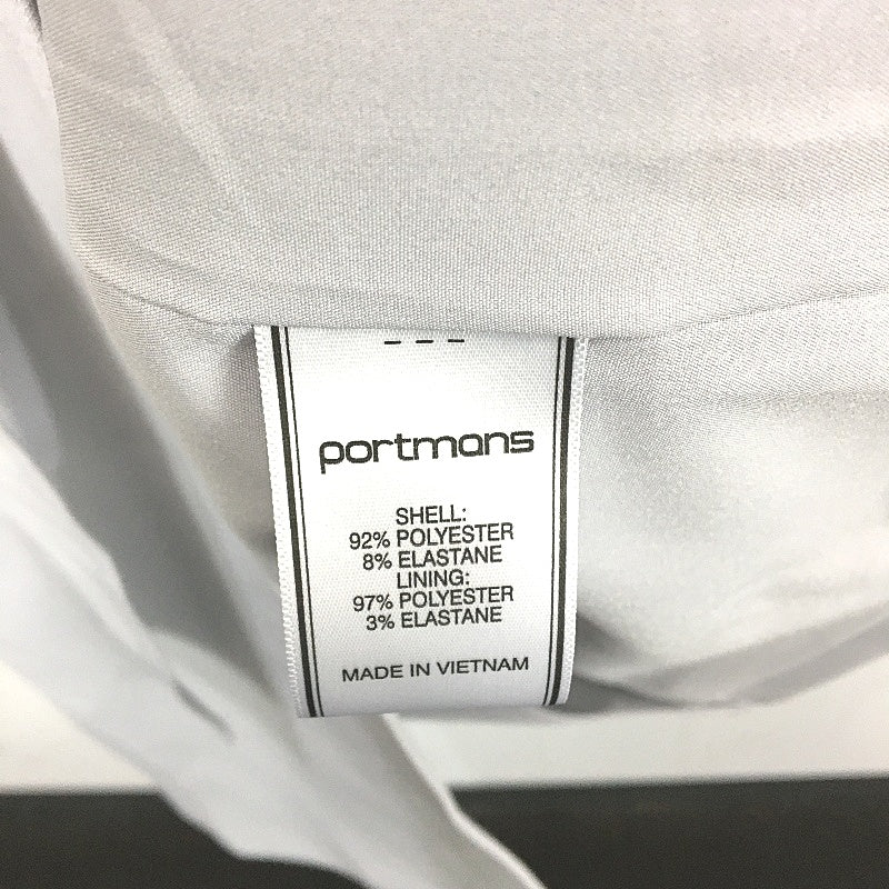 Portmans Dove Grey Longline Double Breasted Belted Trench Coat Ladies Size AU 6
