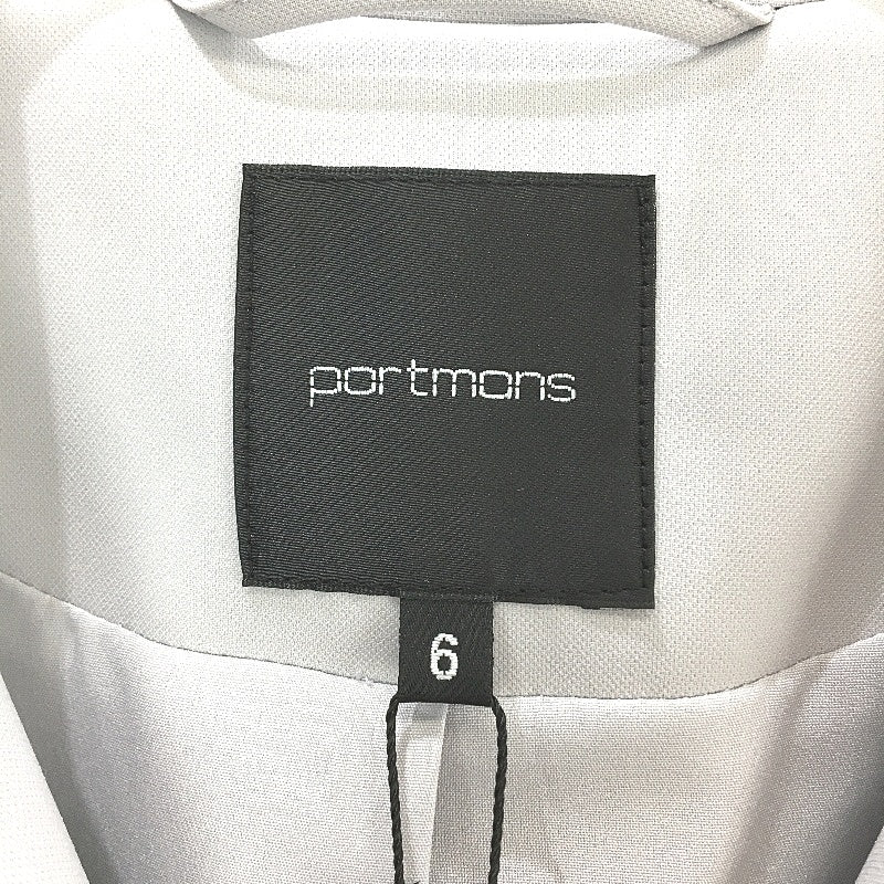 Portmans Dove Grey Longline Double Breasted Belted Trench Coat Ladies Size AU 6