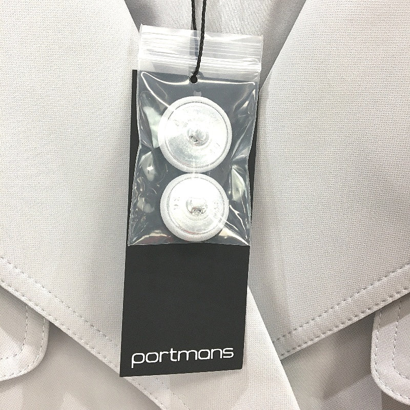 Portmans Dove Grey Longline Double Breasted Belted Trench Coat Ladies Size AU 6
