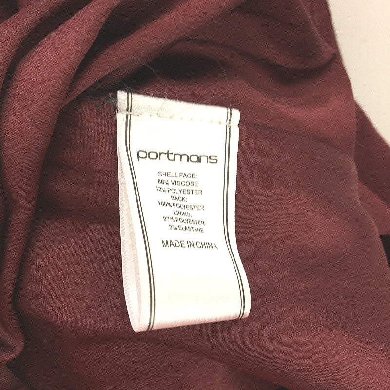 Portmans Hope Strapless Burgundy Rose Detail Formal Midi Dress Ladies Size AU 16