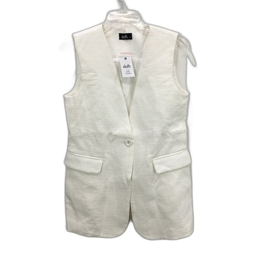 Dotti Ellie White Longline Vest Single Button Closure Ladies Size AU 8 NEW